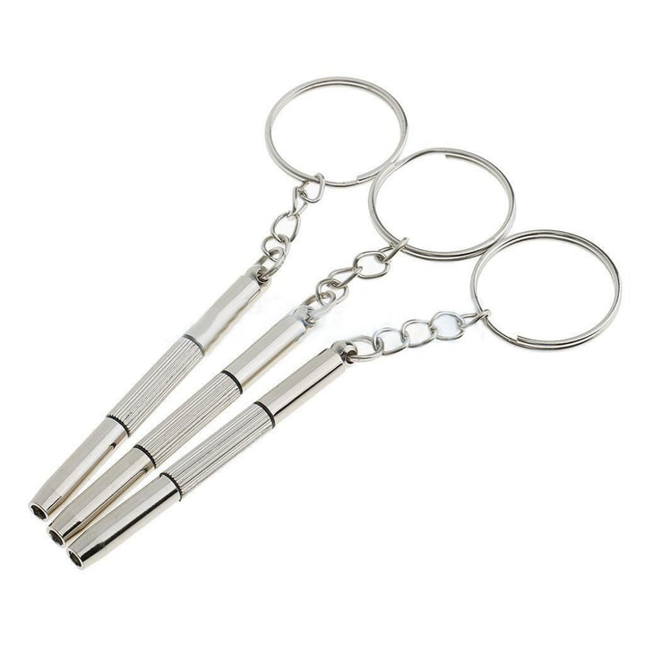 100Pcs Multifunction 3 in 1 Eyeglasses Screwdrivers Repair Tools with Keychain Image 4