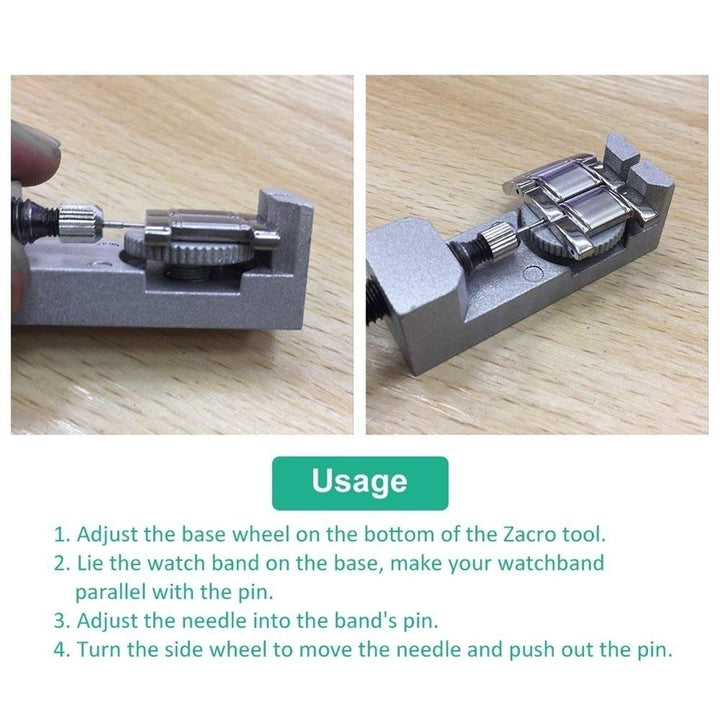 Adjustable Watch Strap Link Pin Remover DIY Band Adjuster Repairing Tool Kit Image 10
