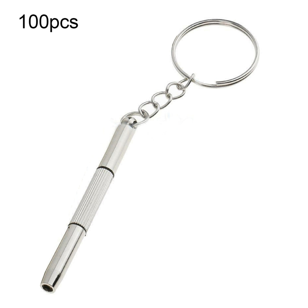 100Pcs Multifunction 3 in 1 Eyeglasses Screwdrivers Repair Tools with Keychain Image 11