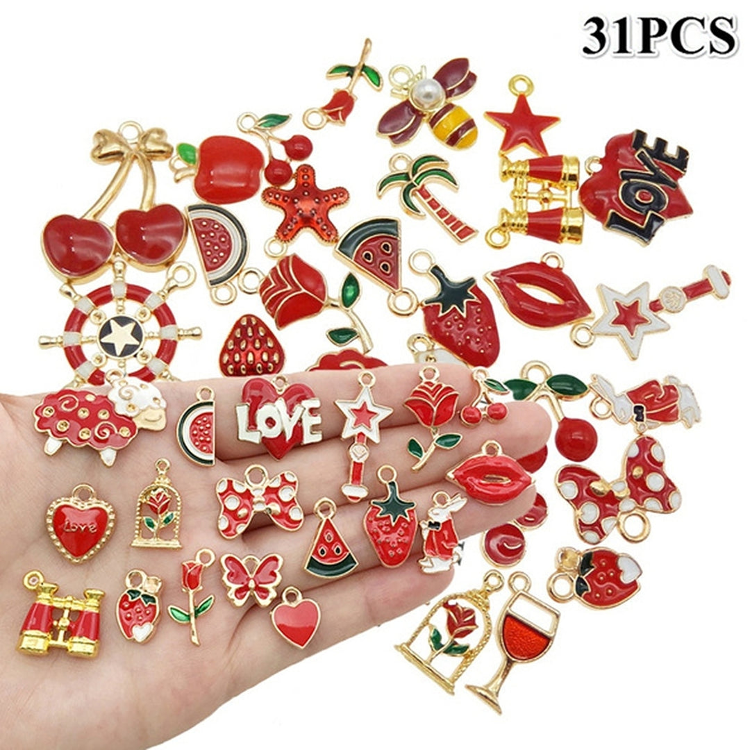 31Pcs DIY Alloy Star Love Pendants Earring Necklace Bracelet Jewelry Accessories Image 1
