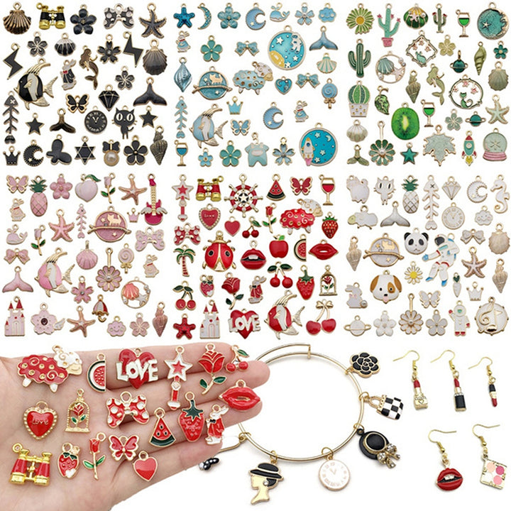 31Pcs DIY Alloy Star Love Pendants Earring Necklace Bracelet Jewelry Accessories Image 3