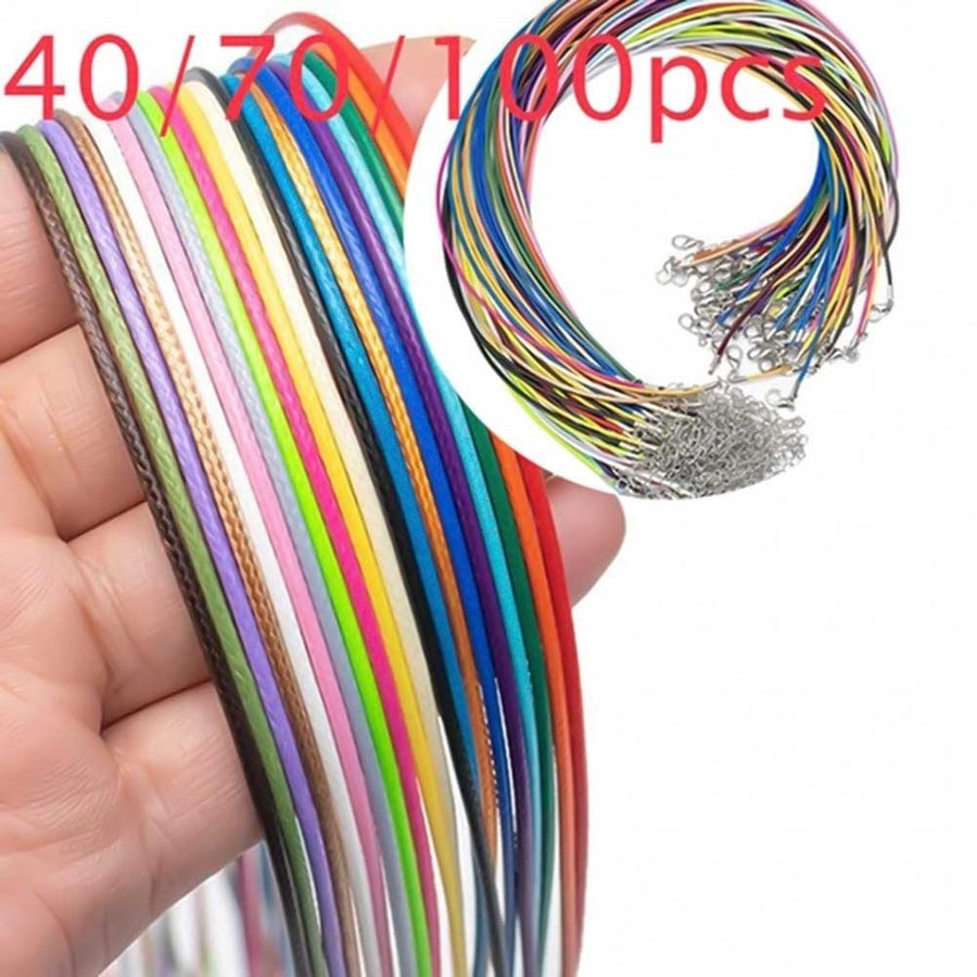 40/70/100Pcs Beading Cord Colorful Wax Rope Necklace Handmade DIY String Jewelry Image 1