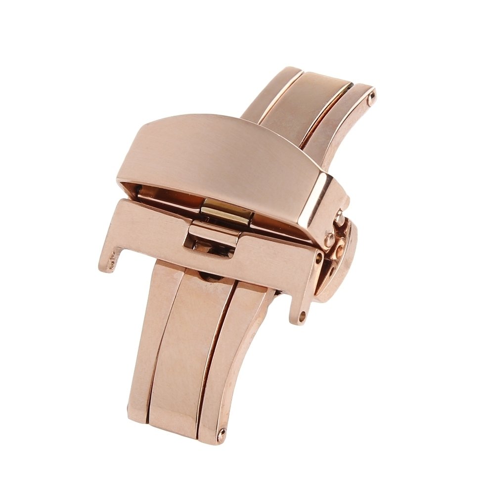 Stainless Steel Flip Lock Butterfly Deployment Clasp Watch Deployant Buckle Image 3