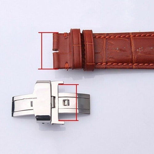 16/18/20mm Stainless Steel Curved End Band Watch Strap Bracelet Clasp Buckle Image 3