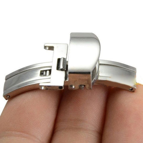 16/18/20mm Stainless Steel Curved End Band Watch Strap Bracelet Clasp Buckle Image 6