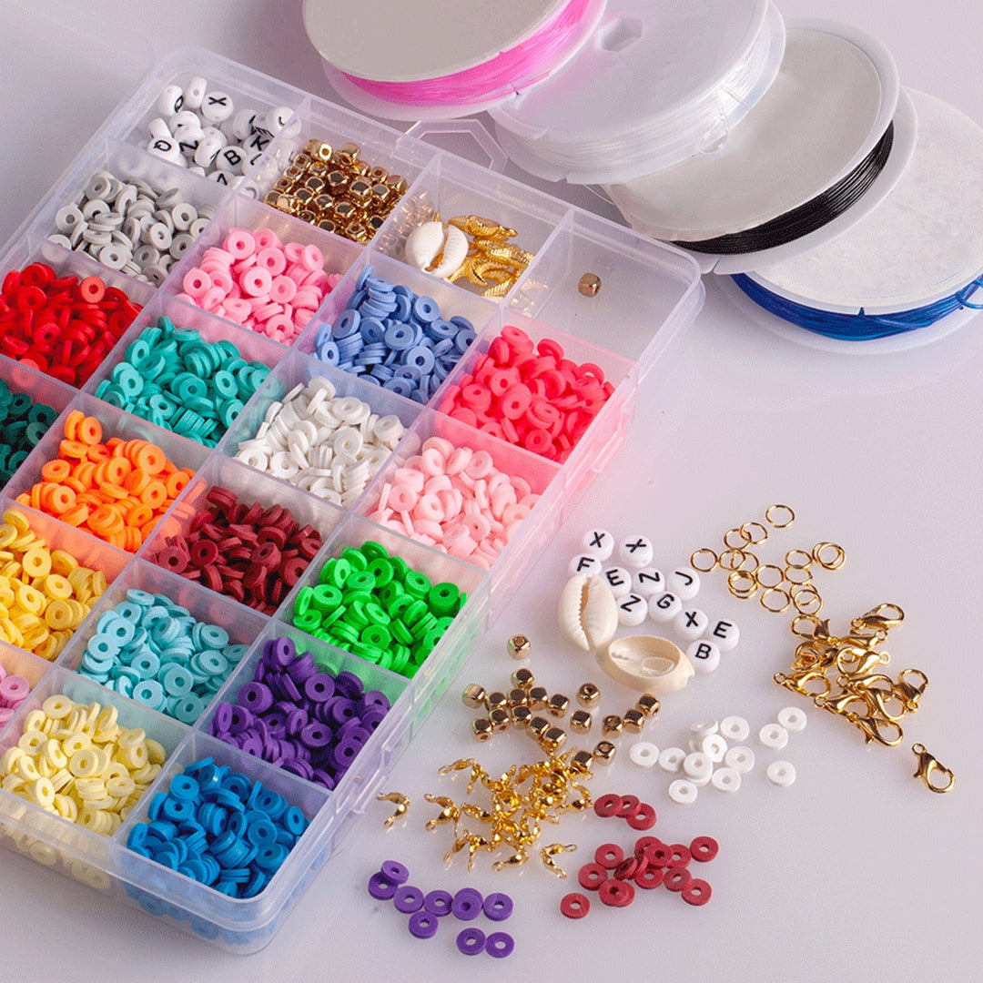 1 Set Loose Beads Colorful Flat DIY English Letters Long Lasting Beads Jewelry Making Image 7