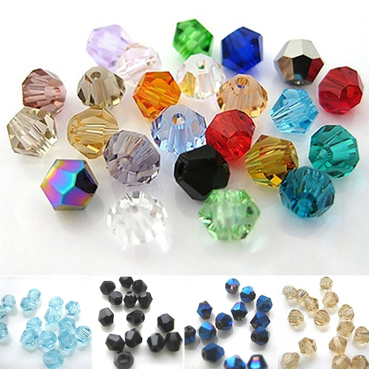 100 Pcs 4mm Loose Rhombus Beads for Necklace Bracelet Jewelry Bangle DIY Marking Image 1