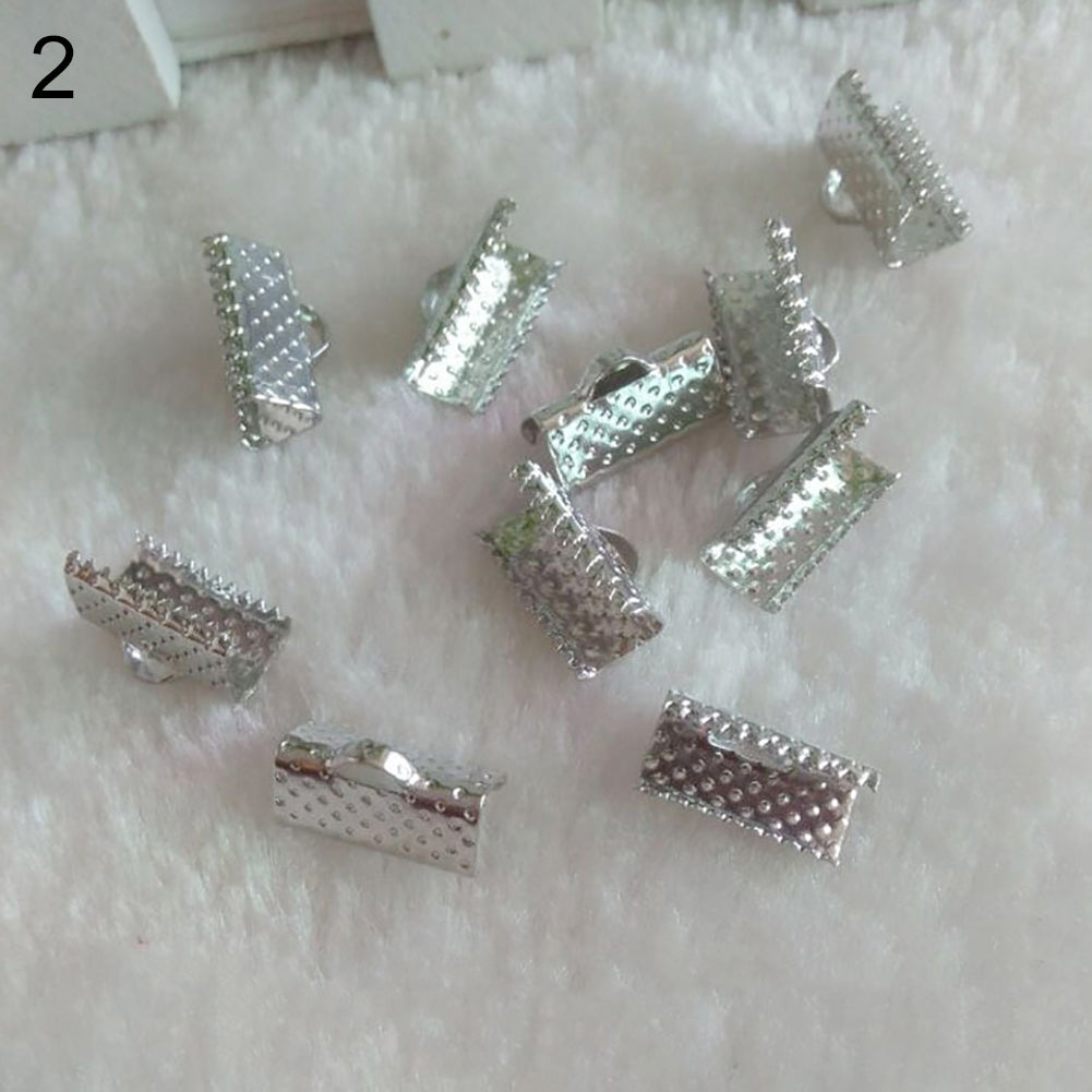 20 Pcs Ribbon Clamps Crimp Ends Bail Connector for Braccelet DIY Jewelry Findings Image 3
