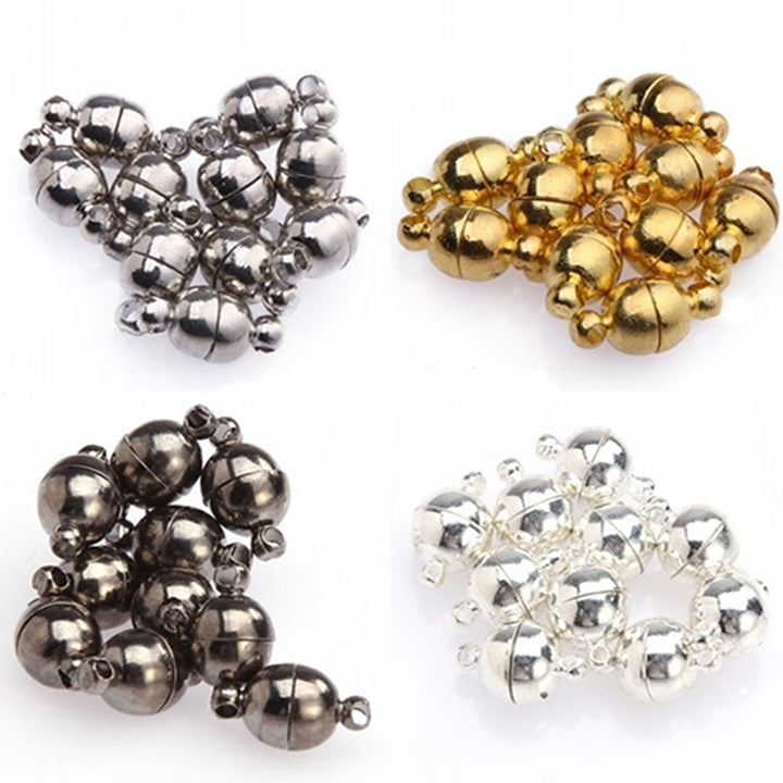 10Pcs 6mm/8mm Round Ball Magnetic Clasps DIY All Match Necklace Tools Image 1
