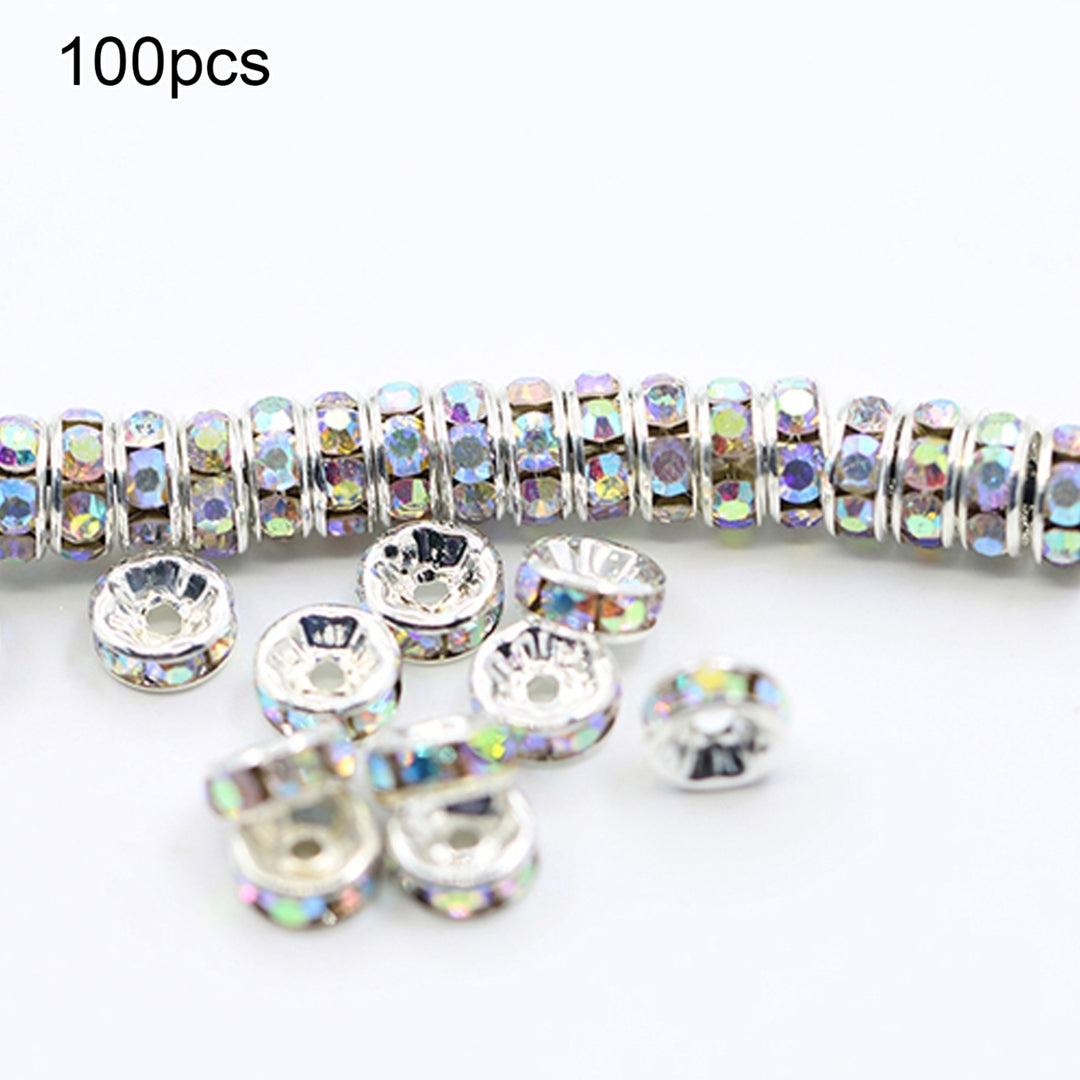 100Pcs Glass Round Loose Spacer Beads DIY Bracelet Jewelry Making Crafts 8mm Image 2