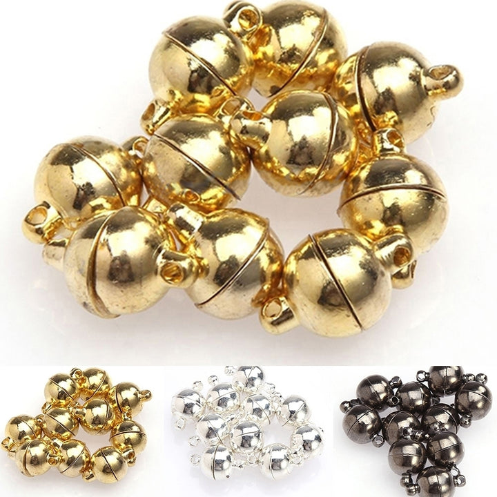 10Pcs 6mm/8mm Round Ball Magnetic Clasps DIY All Match Necklace Tools Image 6