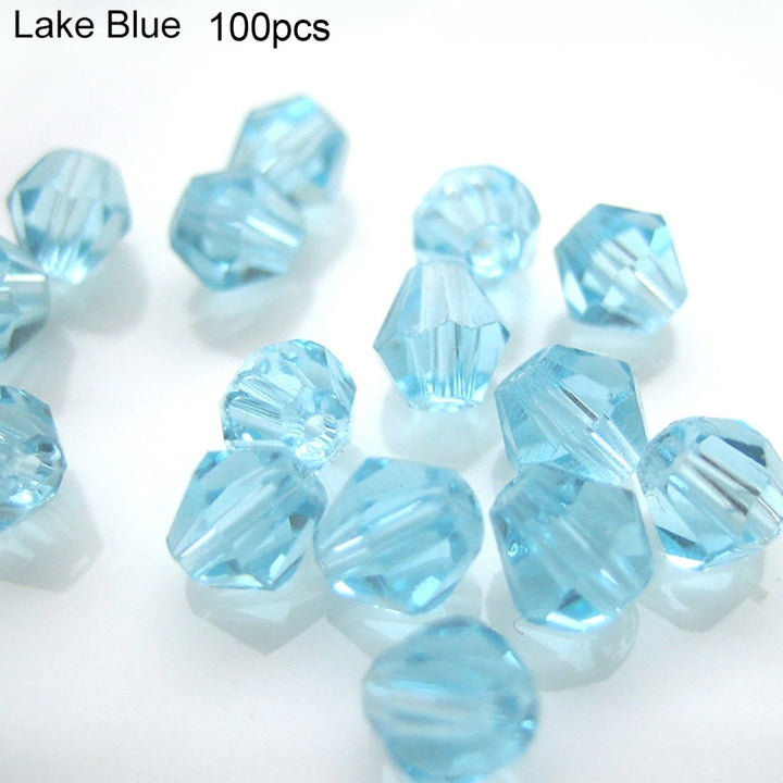 100 Pcs 4mm Loose Rhombus Beads for Necklace Bracelet Jewelry Bangle DIY Marking Image 1