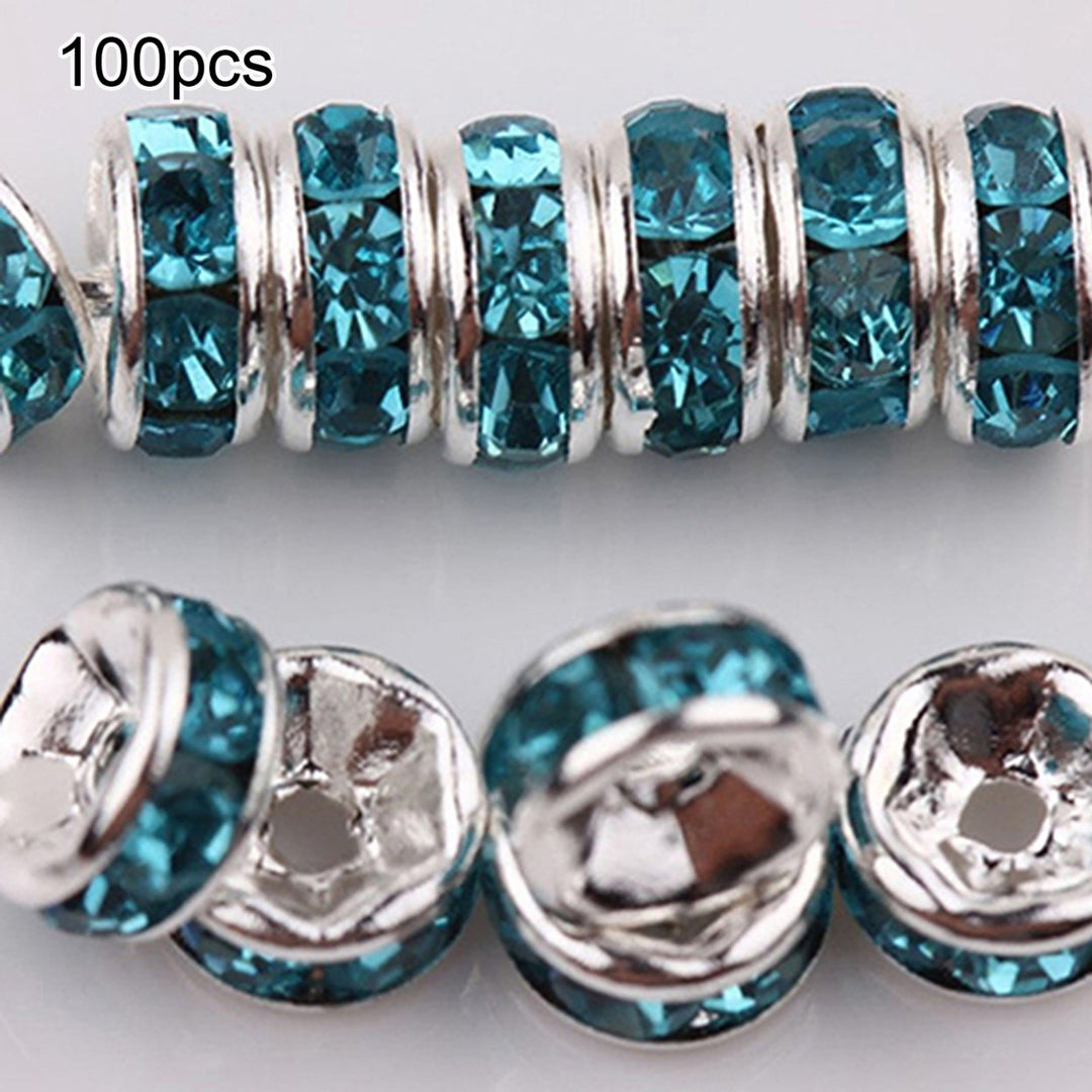 100Pcs Glass Round Loose Spacer Beads DIY Bracelet Jewelry Making Crafts 8mm Image 1