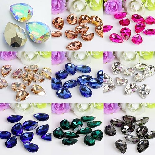 10 Pcs Teardrop Resin Rhinestones Beads 18x25mm DIY Crafts Phone Decal Decor Image 2