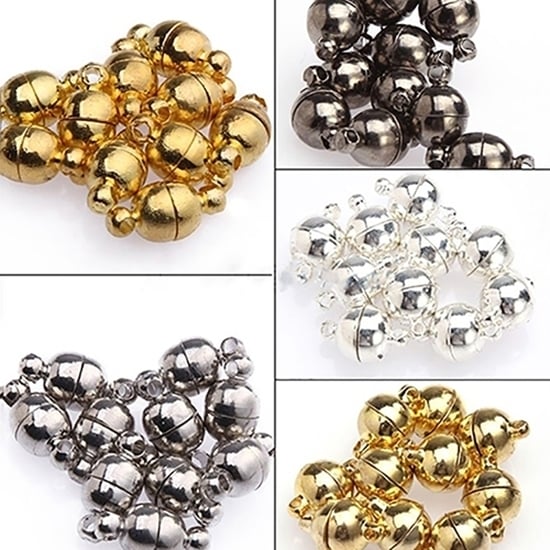 10Pcs 6mm/8mm Round Ball Magnetic Clasps All Match DIY Necklace Tools Image 1