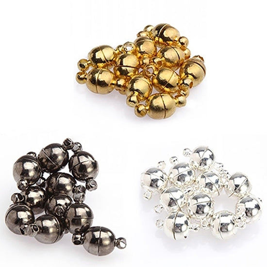10Pcs 6mm/8mm Round Ball Magnetic Clasps All Match DIY Necklace Tools Image 2