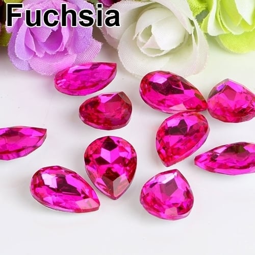 10 Pcs Teardrop Resin Rhinestones Beads 18x25mm DIY Crafts Phone Decal Decor Image 6