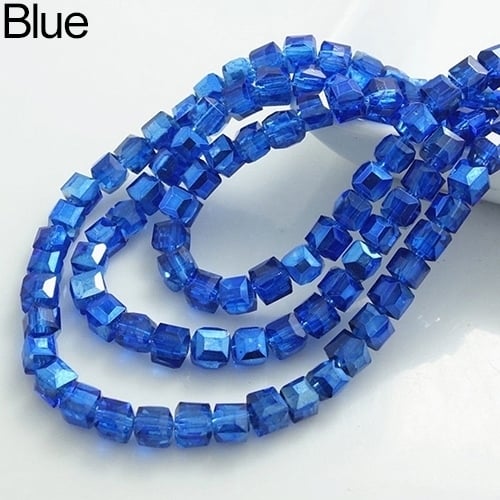 100 Pcs Cube Crystal Rhinestone Loose Spacer 4mm Beads DIY Jewelry Findings Image 1