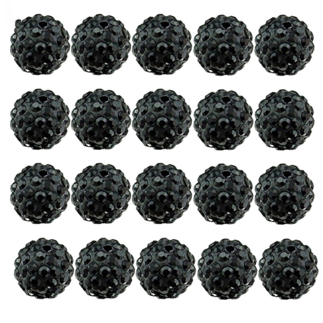 20Pcs 10mm Czech Rhinestones Pave Clay Round Disco Ball Spacer Beads Image 1