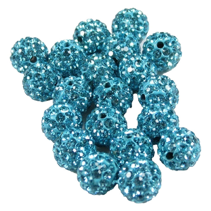 20Pcs 10mm Czech Rhinestones Pave Clay Round Disco Ball Spacer Beads Image 3