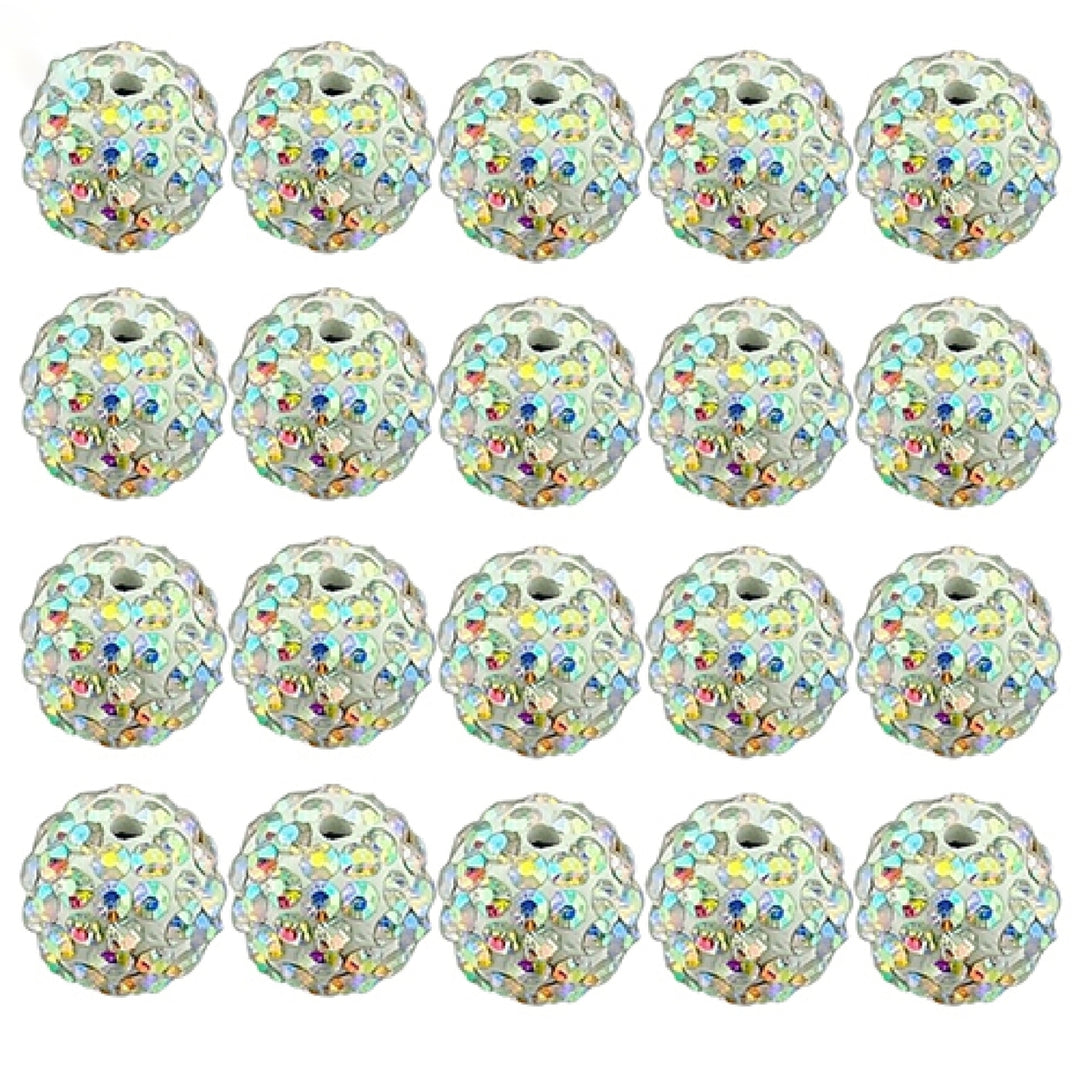 20Pcs 10mm Czech Rhinestones Pave Clay Round Disco Ball Spacer Beads Image 4