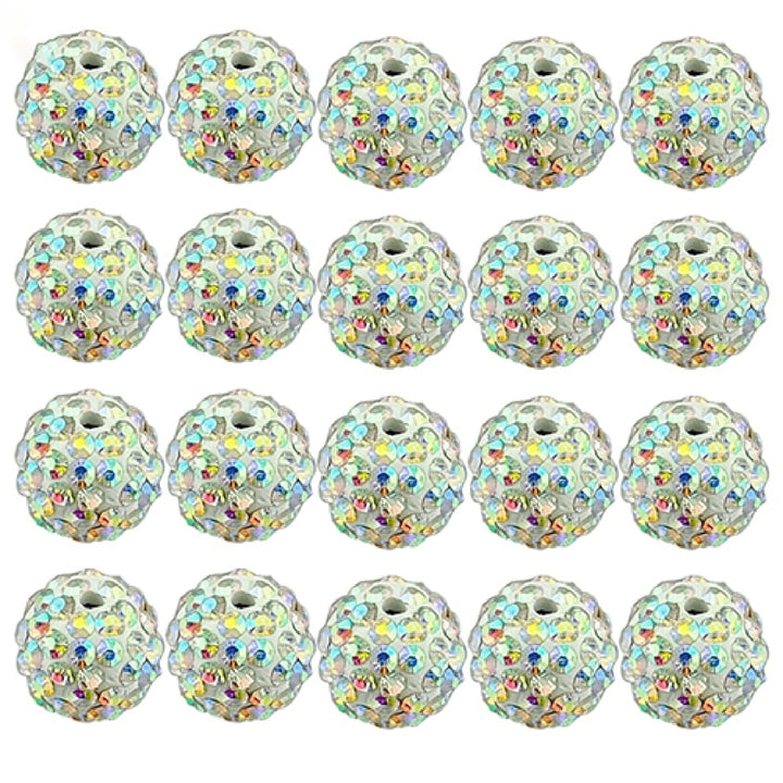 20Pcs 10mm Czech Rhinestones Pave Clay Round Disco Ball Spacer Beads Image 4