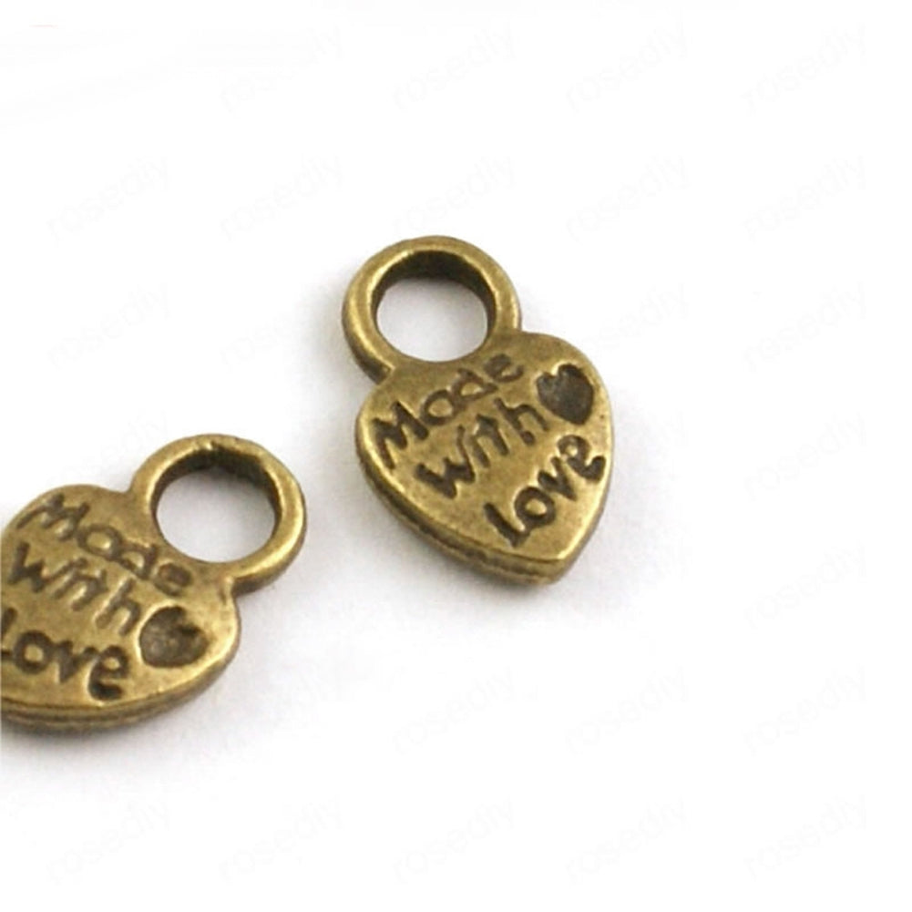 50Pcs Silver/Gold Plated Handmade Tools with Love Heart Shaped DIY Charms Image 4