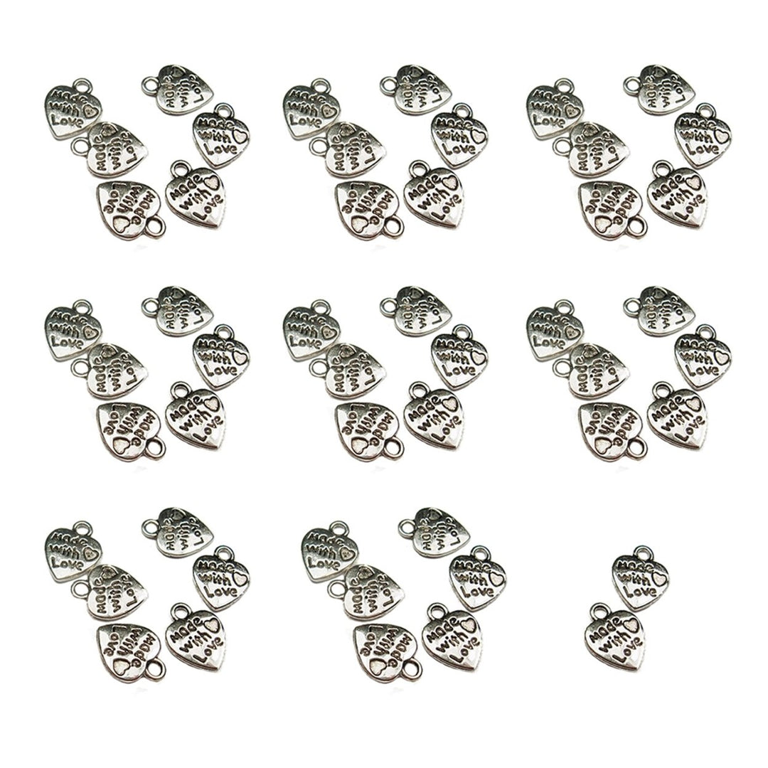 50Pcs Silver/Gold Plated Handmade Tools with Love Heart Shaped DIY Charms Image 1