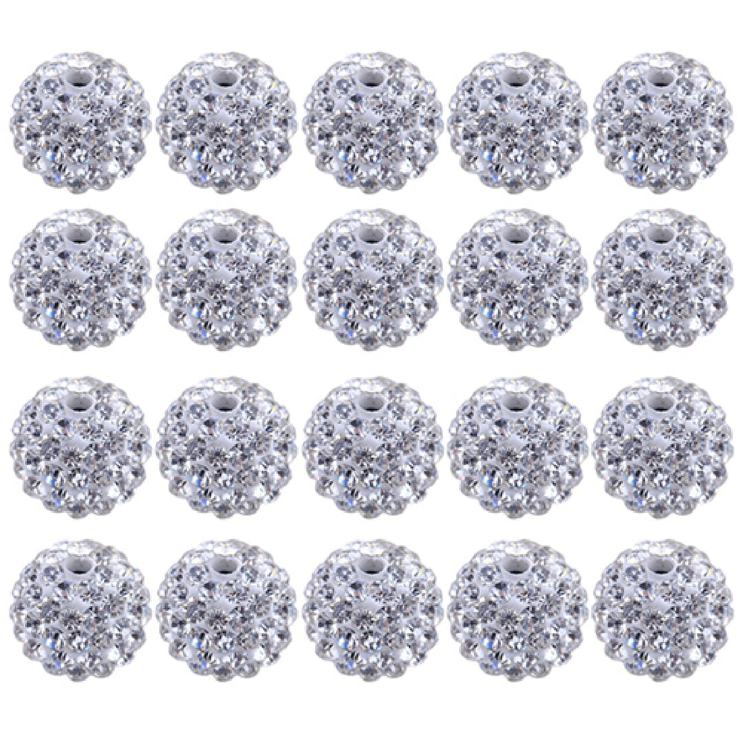 20Pcs 10mm Czech Rhinestones Pave Clay Round Disco Ball Spacer Beads Image 7