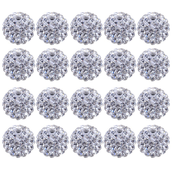 20Pcs 10mm Czech Rhinestones Pave Clay Round Disco Ball Spacer Beads Image 7