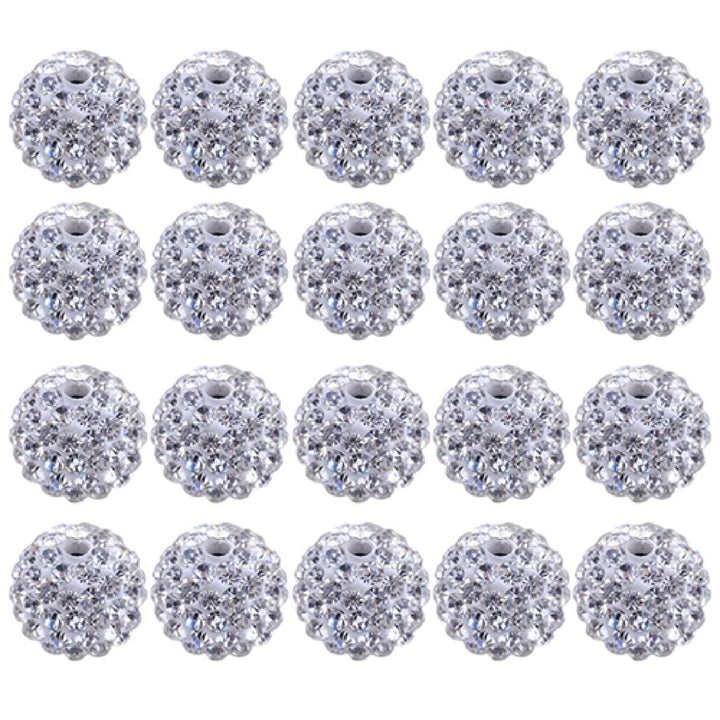 20Pcs 10mm Czech Rhinestones Pave Clay Round Disco Ball Spacer Beads Image 1