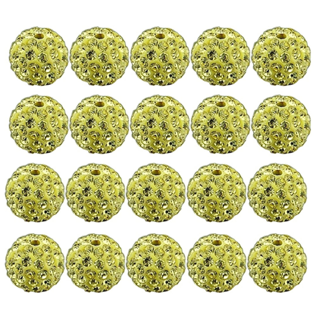 20Pcs 10mm Czech Rhinestones Pave Clay Round Disco Ball Spacer Beads Image 8