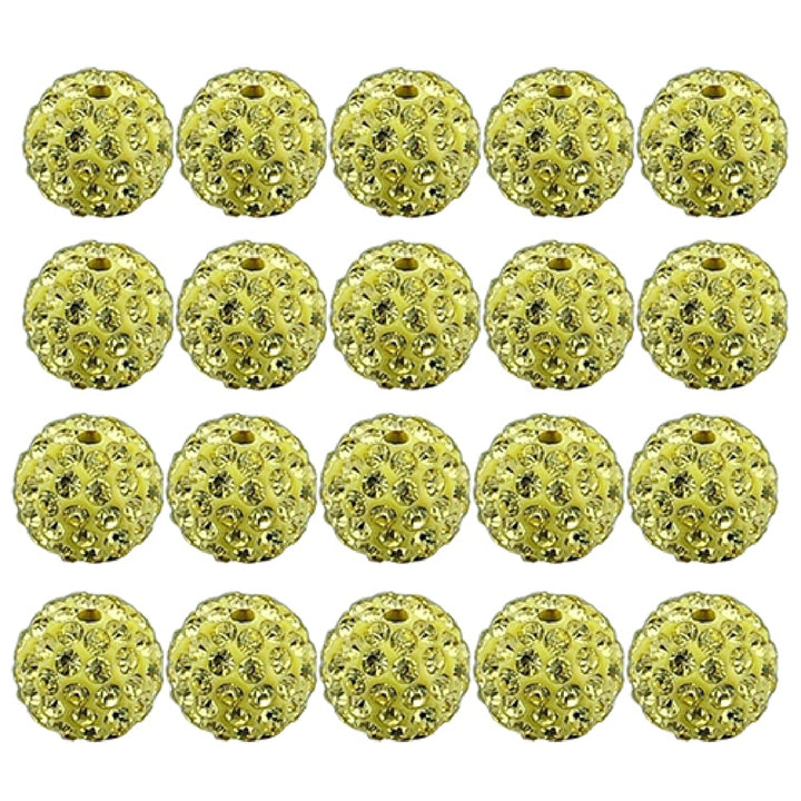 20Pcs 10mm Czech Rhinestones Pave Clay Round Disco Ball Spacer Beads Image 8