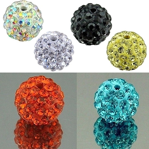 20Pcs 10mm Czech Rhinestones Pave Clay Round Disco Ball Spacer Beads Image 10