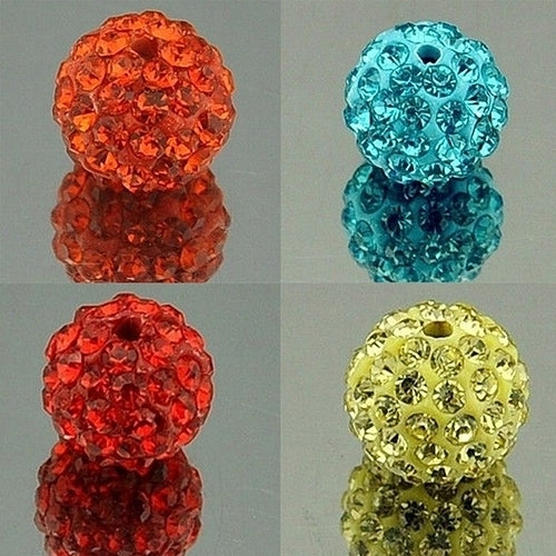 20Pcs 10mm Czech Rhinestones Pave Clay Round Disco Ball Spacer Beads Image 11