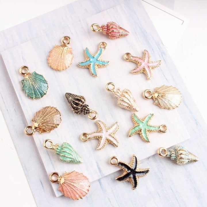 15 Pcs Unisex Jewelry Accessory Shell Conch Starfish Pendant for Necklace Bracelet Image 4