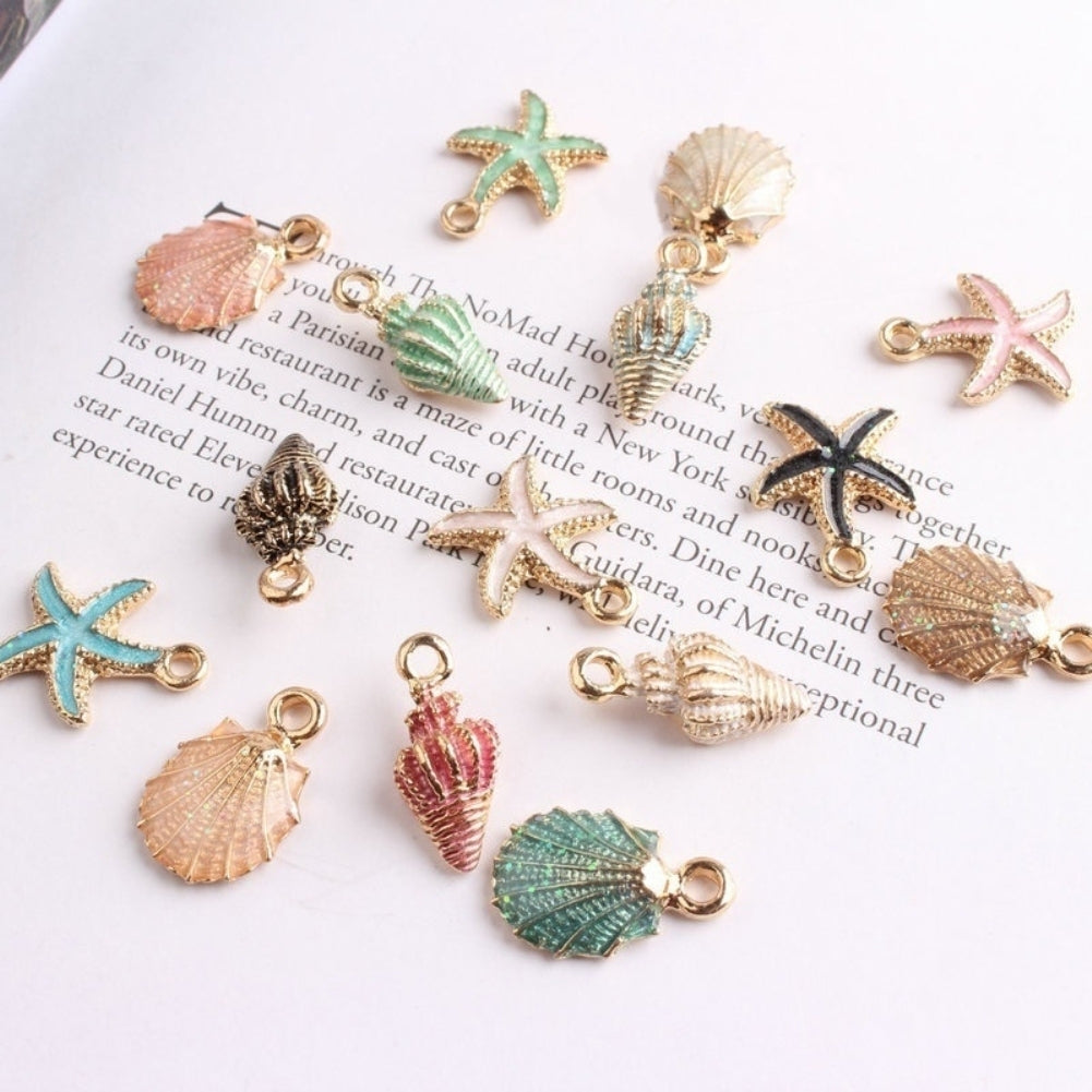 15 Pcs Unisex Jewelry Accessory Shell Conch Starfish Pendant for Necklace Bracelet Image 4