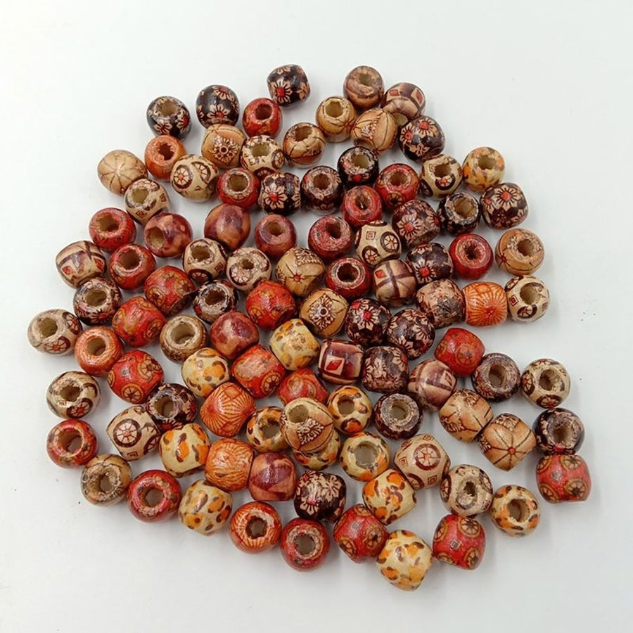 Natural Wooden Round Loose Beads for DIY Jewelry Making Necklace Bracelet Craft Image 1