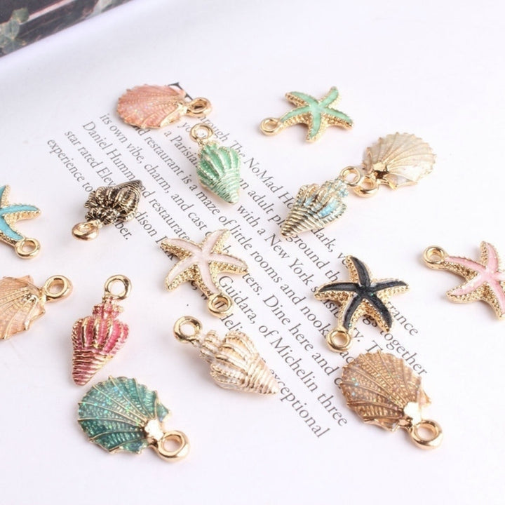 15 Pcs Unisex Jewelry Accessory Shell Conch Starfish Pendant for Necklace Bracelet Image 6