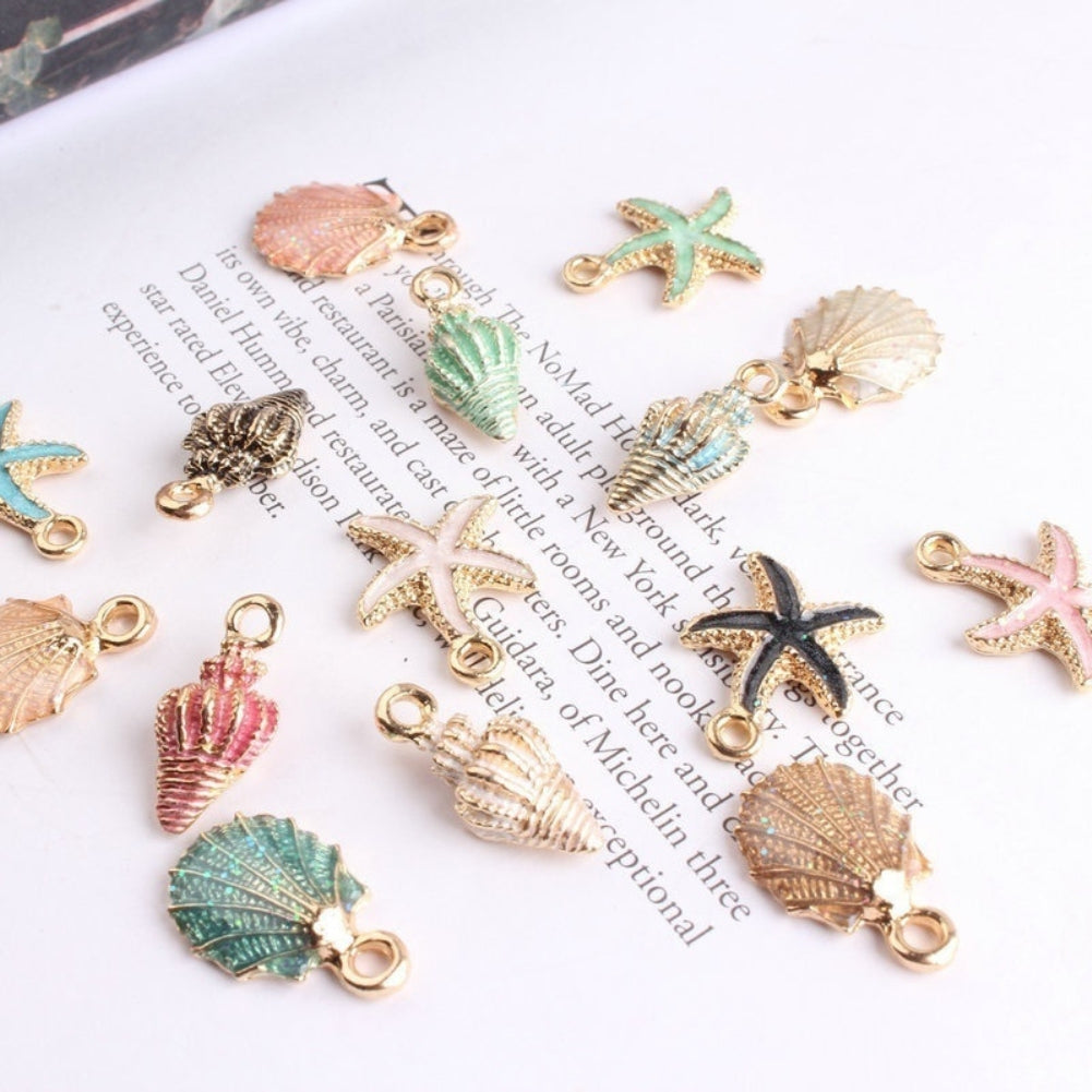 15 Pcs Unisex Jewelry Accessory Shell Conch Starfish Pendant for Necklace Bracelet Image 6