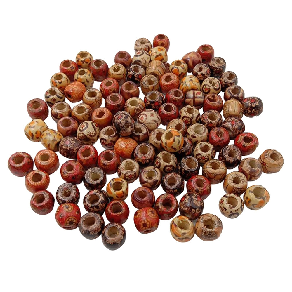 Natural Wooden Round Loose Beads for DIY Jewelry Making Necklace Bracelet Craft Image 2