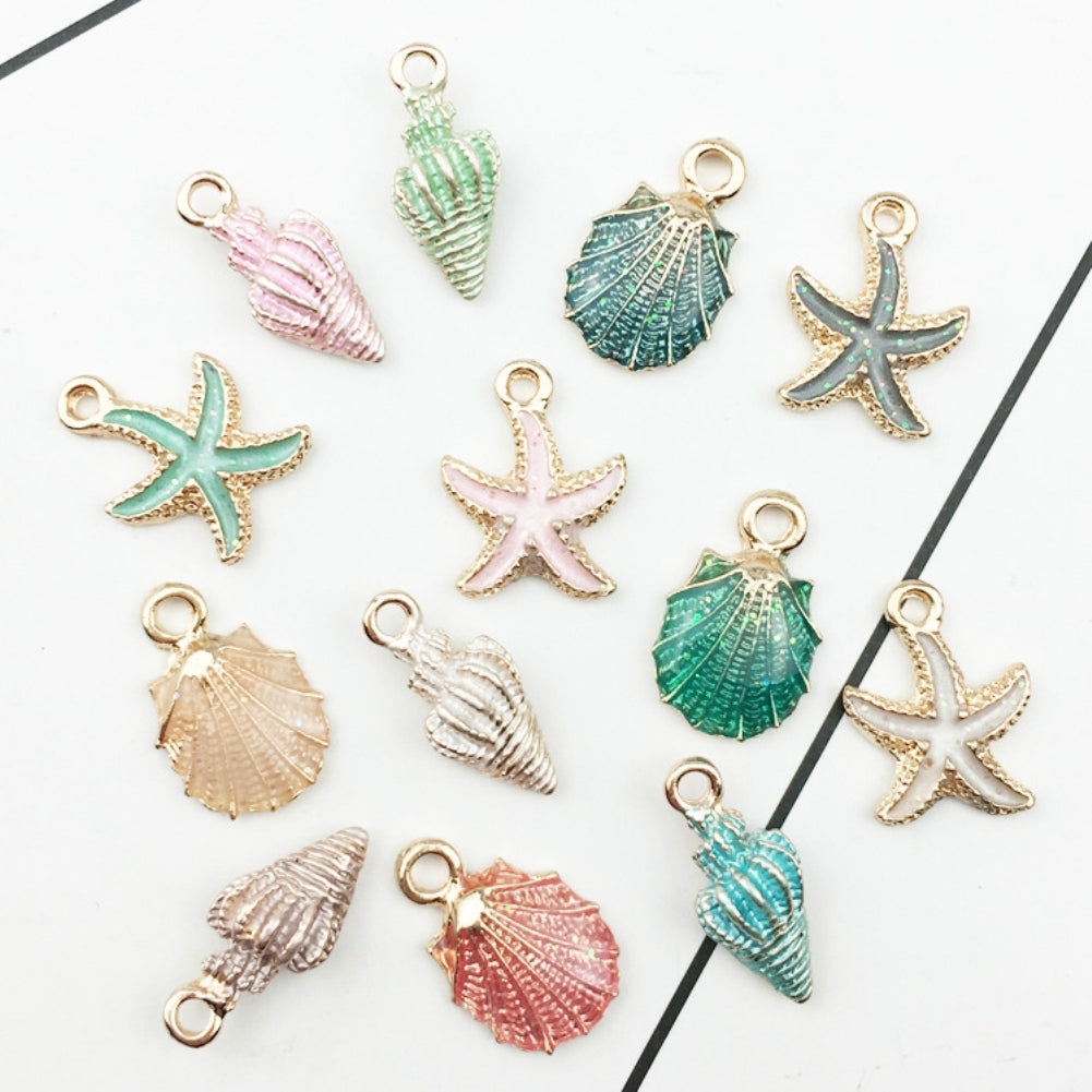 15 Pcs Unisex Jewelry Accessory Shell Conch Starfish Pendant for Necklace Bracelet Image 7
