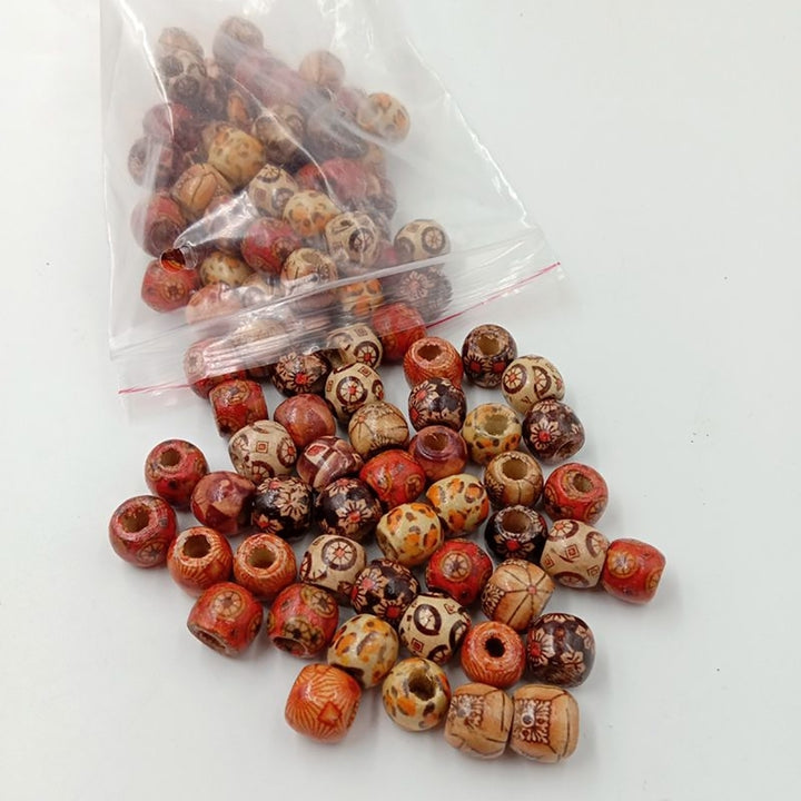 Natural Wooden Round Loose Beads for DIY Jewelry Making Necklace Bracelet Craft Image 4