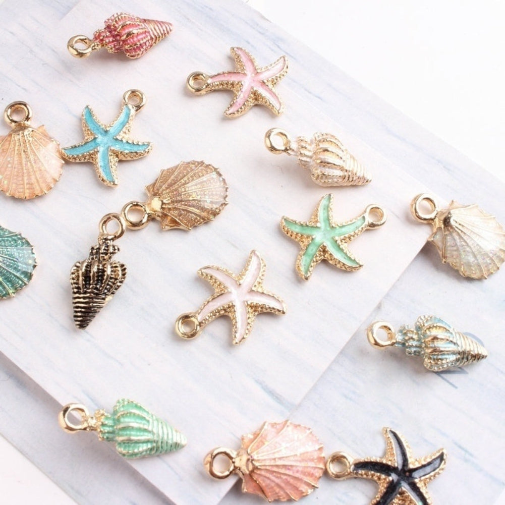 15 Pcs Unisex Jewelry Accessory Shell Conch Starfish Pendant for Necklace Bracelet Image 9