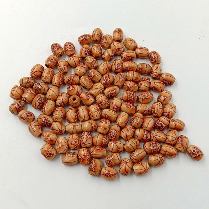 100Pcs DIY Natural Wooden Loose Beads Jewelry Making Bracelet Necklace Accessories Image 3
