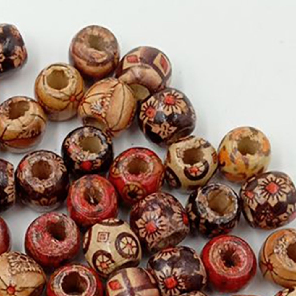 Natural Wooden Round Loose Beads for DIY Jewelry Making Necklace Bracelet Craft Image 6