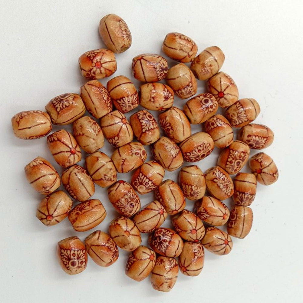 100Pcs DIY Natural Wooden Loose Beads Jewelry Making Bracelet Necklace Accessories Image 4