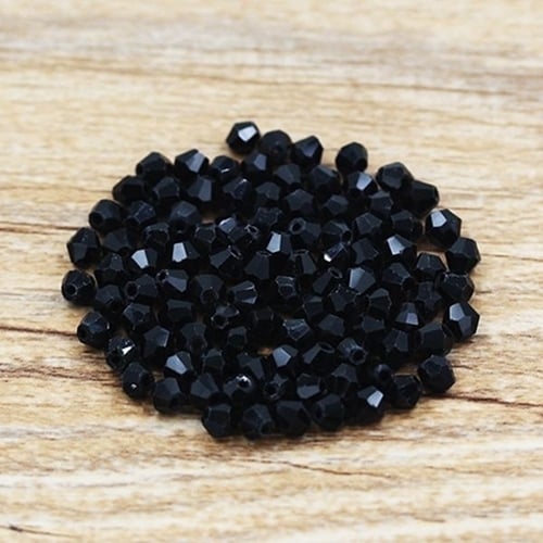 100 Pcs 4mm Loose Beads for Necklace Bracelet Jewelry Marking DIY Black Image 1