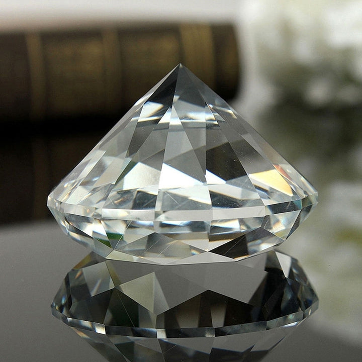 40mm Clear Paperweight Faceted Cut Glass Giant Artificial Diamond Jewelry Decor Image 3