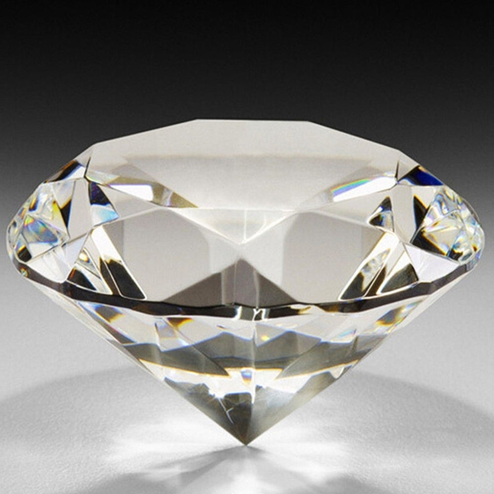 40mm Clear Paperweight Faceted Cut Glass Giant Artificial Diamond Jewelry Decor Image 4